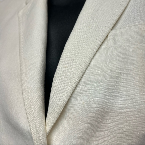 Women's Cream Blazer J.Crew size 4, School boy 100% linen - Picture 3 of 9